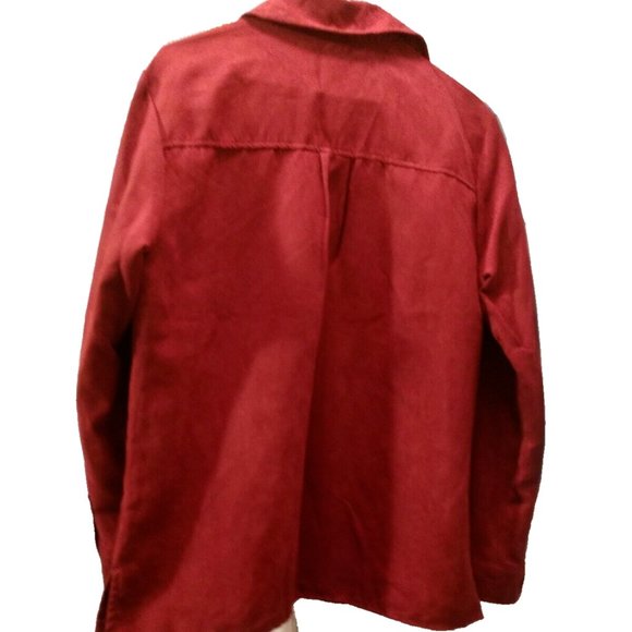 Notations Burgundy Red Long Sleeves Blouse 🥼Button Front Fully Lined - Picture 4 of 11